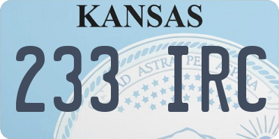 KS license plate 233IRC