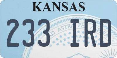 KS license plate 233IRD