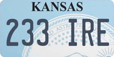 KS license plate 233IRE