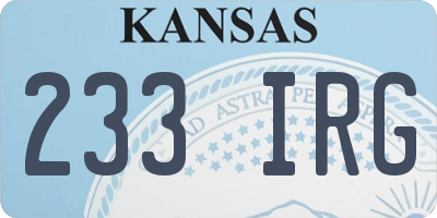 KS license plate 233IRG