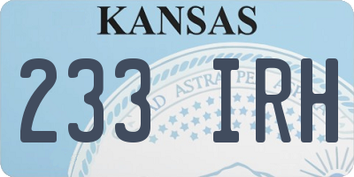 KS license plate 233IRH