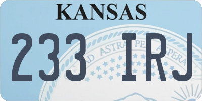 KS license plate 233IRJ