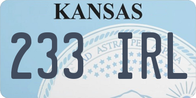 KS license plate 233IRL