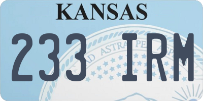 KS license plate 233IRM