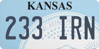 KS license plate 233IRN