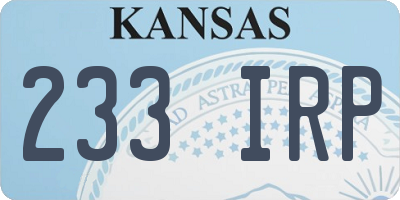 KS license plate 233IRP