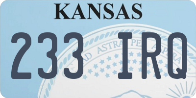 KS license plate 233IRQ