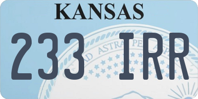 KS license plate 233IRR