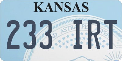 KS license plate 233IRT