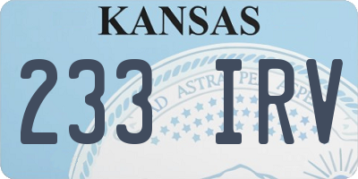 KS license plate 233IRV