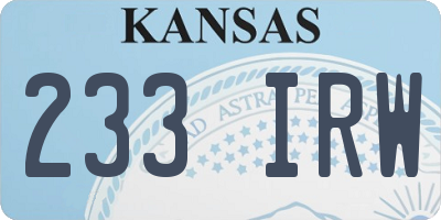 KS license plate 233IRW