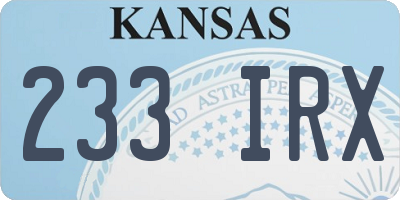 KS license plate 233IRX