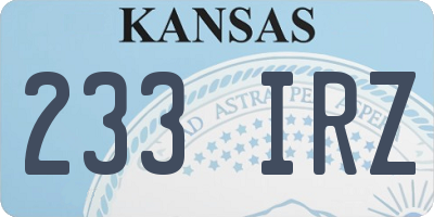 KS license plate 233IRZ