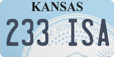 KS license plate 233ISA