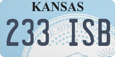 KS license plate 233ISB