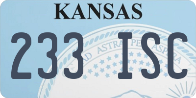 KS license plate 233ISC
