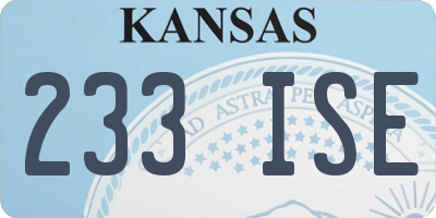 KS license plate 233ISE