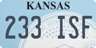 KS license plate 233ISF