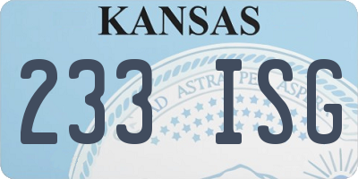 KS license plate 233ISG