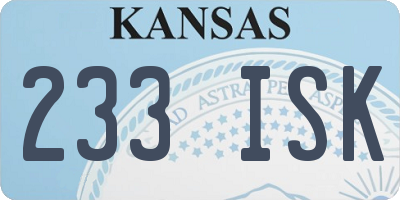 KS license plate 233ISK