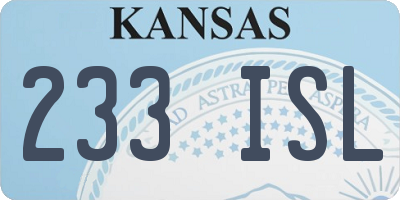 KS license plate 233ISL