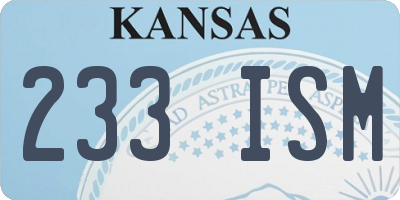 KS license plate 233ISM