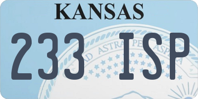 KS license plate 233ISP