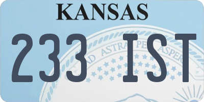 KS license plate 233IST