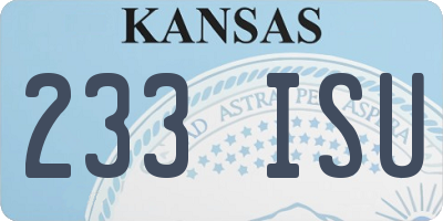KS license plate 233ISU
