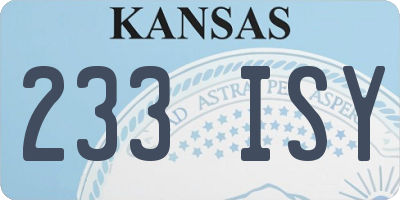 KS license plate 233ISY
