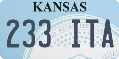 KS license plate 233ITA