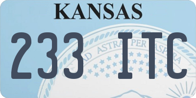 KS license plate 233ITC