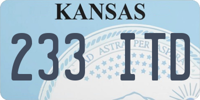 KS license plate 233ITD