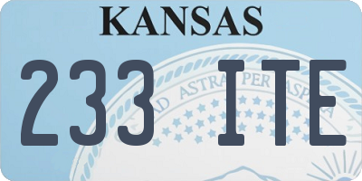 KS license plate 233ITE
