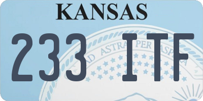 KS license plate 233ITF