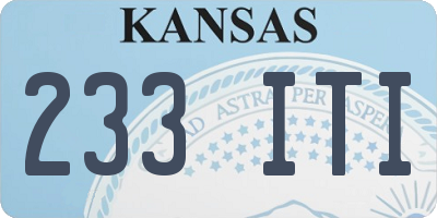 KS license plate 233ITI