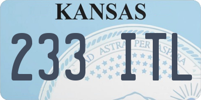 KS license plate 233ITL