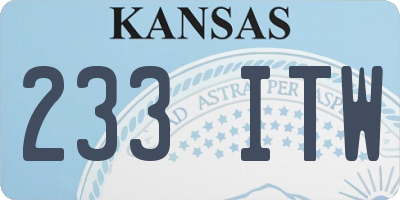 KS license plate 233ITW