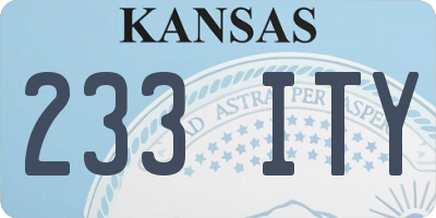 KS license plate 233ITY