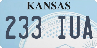 KS license plate 233IUA