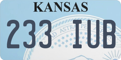 KS license plate 233IUB