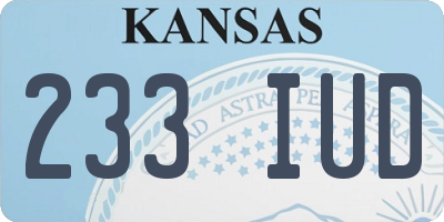 KS license plate 233IUD