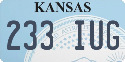 KS license plate 233IUG