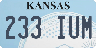 KS license plate 233IUM