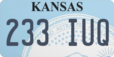 KS license plate 233IUQ