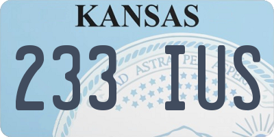 KS license plate 233IUS