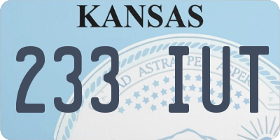 KS license plate 233IUT