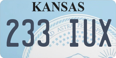 KS license plate 233IUX