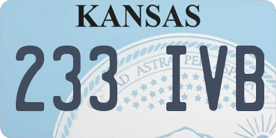 KS license plate 233IVB