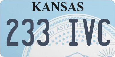 KS license plate 233IVC